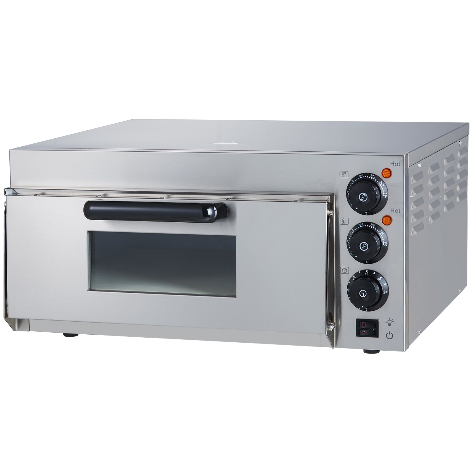 Pulgada eléctrica 1700W del horno de pizza de encimera de VEVOR 16 con temperatura y tiempo ajustables