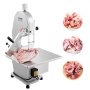Sierra de cinta eléctrica comercial para carne VEVOR, 1800 W, de acero inoxidable, para cortar huesos de encimera, Workbeach, 38 x 48 cm, grosor máximo de corte de 18 cm, cortadora de carne congelada con 5 cuchillas para costillas de cerdo y res.