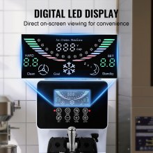 VEVOR Máquina comercial para hacer helados, rendimiento de 10,6 qt/h, máquina para hacer helados suaves de un solo sabor de 1000 W, con tolva de 4 l, cilindro de 1,6 l, panel LCD con preenfriado automático, para snack-bar de restaurante