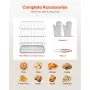 Horno comercial de encimera VEVOR, horno tostador de 66 L y 4 niveles con puerta de vidrio templado, rejillas y bandeja de alambre, horno de acero inoxidable de 2800 W para panaderías y restaurantes (CA 208-240 V, 60 Hz, enchufe y salida 6-20P)