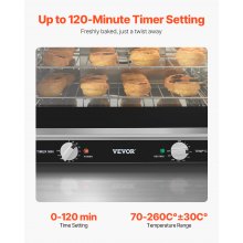 Horno comercial de encimera de 66 l, tostador eléctrico de 2800 W, acero inoxidable