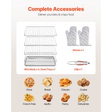 Horno comercial de encimera de 66 l, tostador eléctrico de 2800 W, acero inoxidable