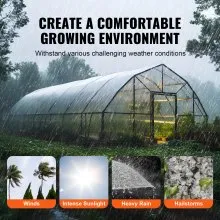 VEVOR Láminas de plástico para invernadero, 12 x 50 pies, película transparente para invernadero de 6 mil de espesor, película de polietileno resistente a los rayos UV por 4 años, para jardinería, agr