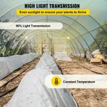 Película para invernadero VEVOR, 3,6 x 30,5 m, lámina de plástico para invernadero, 0,6 mm de grosor, cubierta de polietileno transparente, resistente a los rayos UV, ideal para jardinería, agricultura y ganadería.