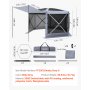 VEVOR Carpa Plegable de 6 Lados 3,6 x 3,6 m, Pérgola de Jardín con Techo Desmontable y Bolsa de Transporte, Carpa de Exterior para 8 a 10 Personas, para Fiesta, Camping, Playa, Patio, Jardín, Gris