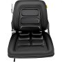 Asiento de carretilla elevadora VEVOR ajustable en color negro con acolchado ergonómico y reposacabezas.