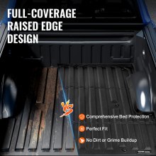 Alfombrilla para caja de camioneta VEVOR compatible con Ford F-150 2015-2024, revestimiento de TPE para caja de camioneta, accesorios