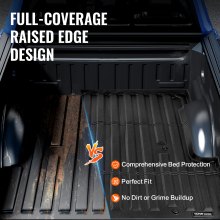 Alfombrilla para caja de camioneta VEVOR compatible con Ford F-150 2015-2024, revestimiento de TPE para caja de camioneta, accesorios