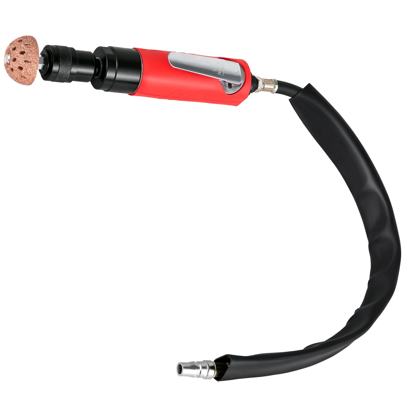 Pulidor de neumáticos VEVOR Air, pulidor de neumáticos de baja velocidad de 2500 rpm, herramienta de pulido neumático de 35 mm, amoladora de neumáticos de velocidad variable con manguera flexible, rueda pulidora de reparación de neumáticos para limpieza, escariado y perforación del revestimiento interior