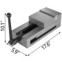 Mordaza de fresado VEVOR con dimensiones: 10,1&quot; de alto, 5,9&quot; de ancho, 17,6&quot; de largo.