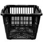 Cesta de la compra VEVOR negra con diseño de rayas horizontales y verticales, resistente y espaciosa.