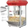 Máquina para hacer palomitas VEVOR de 850 W, hervidor de 226 ml (8 oz), 48 tazas por tanda, para encimera con vidrio templado, incluye 4 palas, estilo cine, color rojo