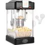 Máquina para hacer palomitas de maíz VEVOR de 300 W, hervidor de 75 ml (2.5 oz), 4 cuartos de galón por tanda, de sobremesa con puerta de polipropileno, incluye 2 palas y bandeja, estilo cine, color negro