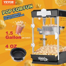 Máquina para hacer palomitas de maíz de sobremesa, 480 W, 113 g, color negro