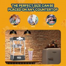Máquina para hacer palomitas de maíz de sobremesa, 480 W, 113 g, color negro
