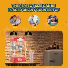 Máquina para hacer palomitas de maíz de sobremesa, 480 W, 4 oz, color rojo