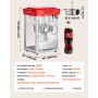 Máquina de palomitas VEVOR, hervidor de acero inoxidable de 226 ml, 800 W, para mostrador, para uso comercial, 48 tazas por lote, estilo cine, con control de 2 botones, puerta de PC con panel de vidrio, 1 cucharada y 3 cucharas, color rojo