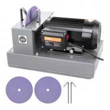 VEVOR Afilador de cuchillas para cortacésped, 1 HP 750 W, amoladora de cuchillas para cortacésped con muela de cerámica de 9 pulgadas, potente máquina afiladora de cortacésped de banco para cuchillas de elevación alta/baja, cuchillas Gator, cuchillas planas