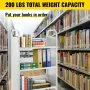 VEVOR - Carrito para libros de 90 kg, 125 x 75 x 35 cm, con ruedas de 10 cm y estantes inclinados en forma de V, ideal para el hogar, la oficina y la escuela, color blanco