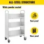 VEVOR - Carrito para libros de 90 kg, 125 x 75 x 35 cm, con ruedas de 10 cm y estantes inclinados en forma de V, ideal para el hogar, la oficina y la escuela, color blanco