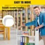 VEVOR - Carrito para libros de 90 kg, 125 x 75 x 35 cm, con ruedas de 10 cm y estantes inclinados en forma de V, ideal para el hogar, la oficina y la escuela, color blanco