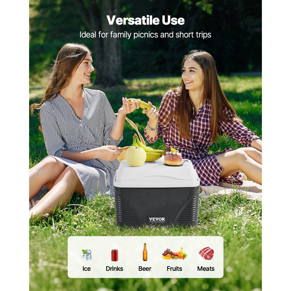 Nevera portátil VEVOR de 8.5 cuartos con retención de hielo y asas resistentes. Ligera y rígida, con aislamiento, ideal para picnics familiares y viajes cortos.