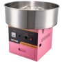 Máquina de algodón de azúcar eléctrica VEVOR rosa con recipiente de acero inoxidable y panel de control con interruptores.