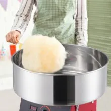 VEVOR Máquina eléctrica para hacer algodón de azúcar, 1000 W, máquina comercial para hacer algodón de azúcar con recipiente de acero inoxidable y cuchara para azúcar, perfecta para cumpleaños de niños en casa, fiestas familiares (rojo)