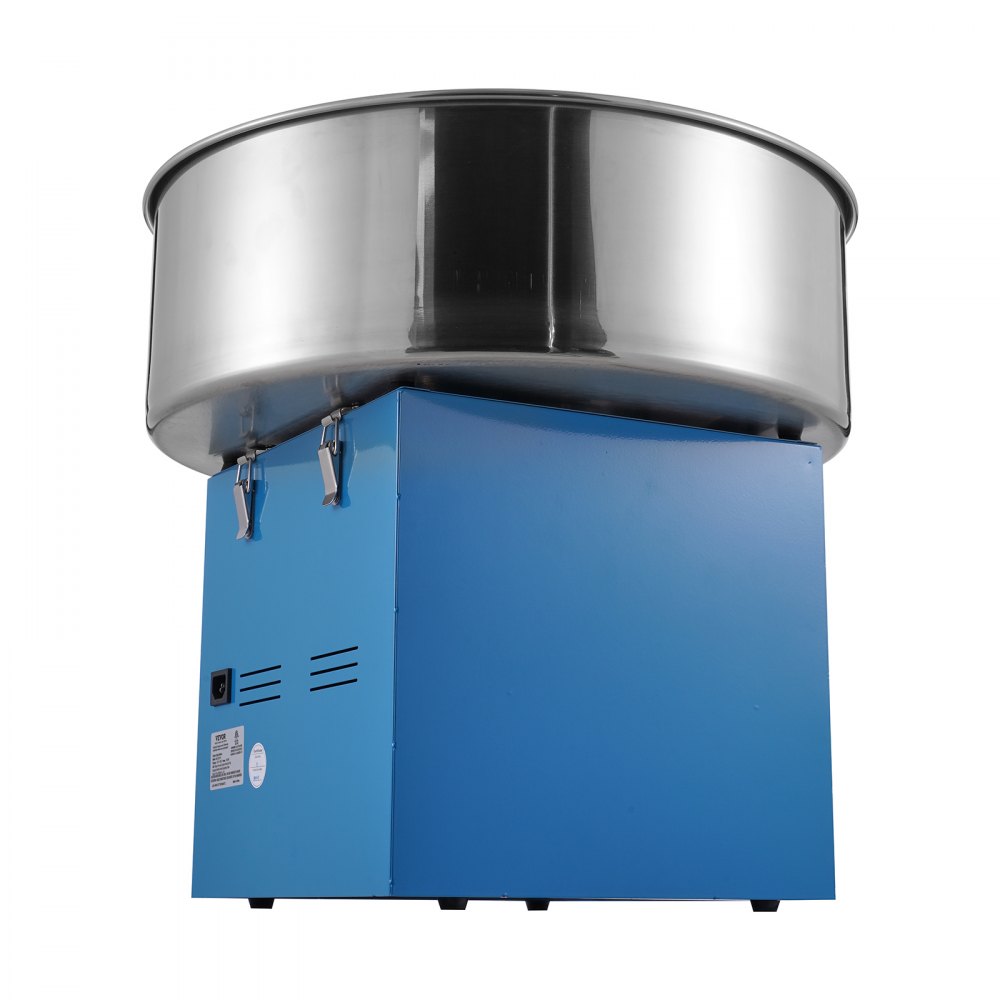 Máquina eléctrica para hacer algodón de azúcar VEVOR de 1000 W, con recipiente de acero inoxidable, cuchara para azúcar y cajón, ideal para cumpleaños infantiles y fiestas familiares, color azul.