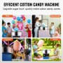 VEVOR Máquina eléctrica para hacer algodón de azúcar, 1000 W, máquina comercial para hacer algodón de azúcar con recipiente de acero inoxidable, cuchara para azúcar y cajón, perfecta para cumpleaños de niños en casa, fiestas familiares, color azul