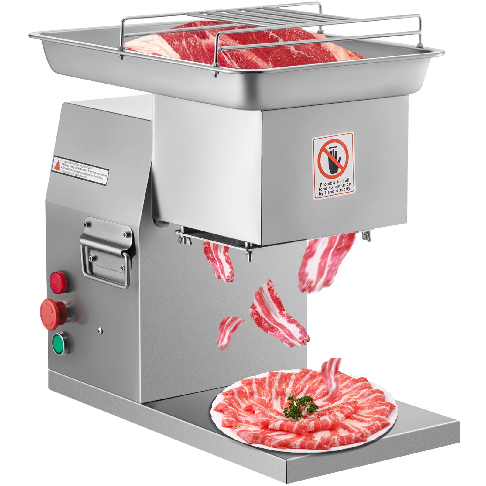 VEVOR Cortadora De Fiambre Corta Fiambre Profesional 250 kg/h Cortadora de Fiambre 850W Cortadora de Carne