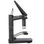 Microscopio digital VEVOR con pantalla ajustable, iluminación y conectores USB duales.