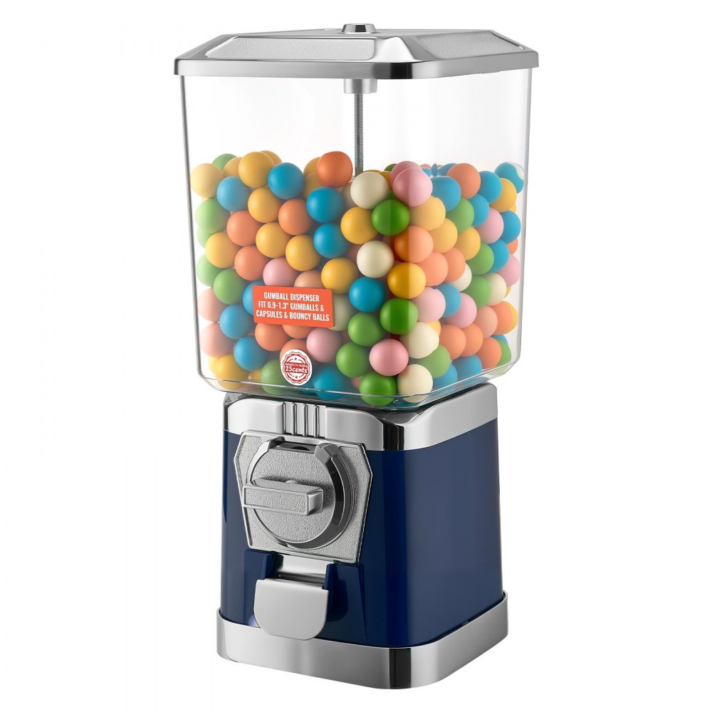 Máquina expendedora de chicles VEVOR, dispensador de caramelos de 43 cm de altura, precio de 25 centavos para centros comerciales, supermercados, parques de atracciones y salas de juego. Capacidad para 420 caramelos esféricos de 2,5 cm.