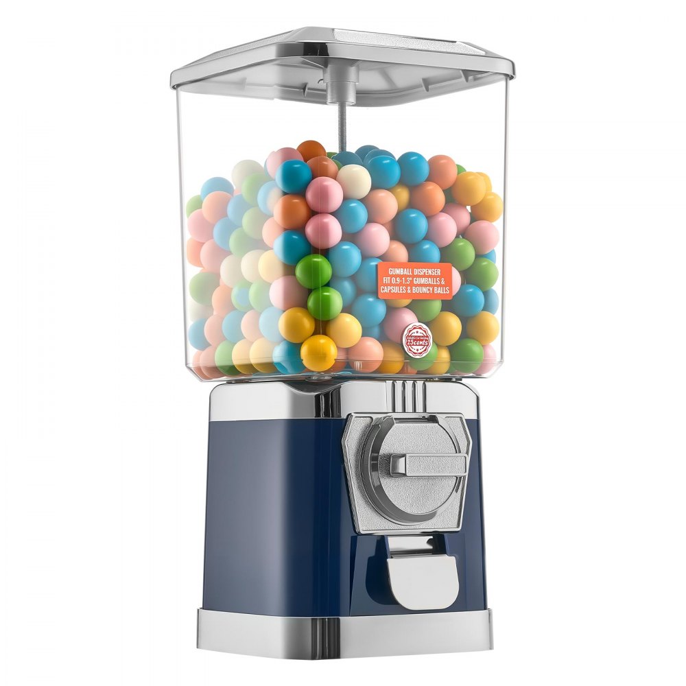 Máquina expendedora de chicles VEVOR, dispensador de caramelos de 43 cm de altura, precio de 25 centavos para centros comerciales, supermercados, parques de atracciones y salas de juego. Capacidad para 420 caramelos esféricos de 2,5 cm.