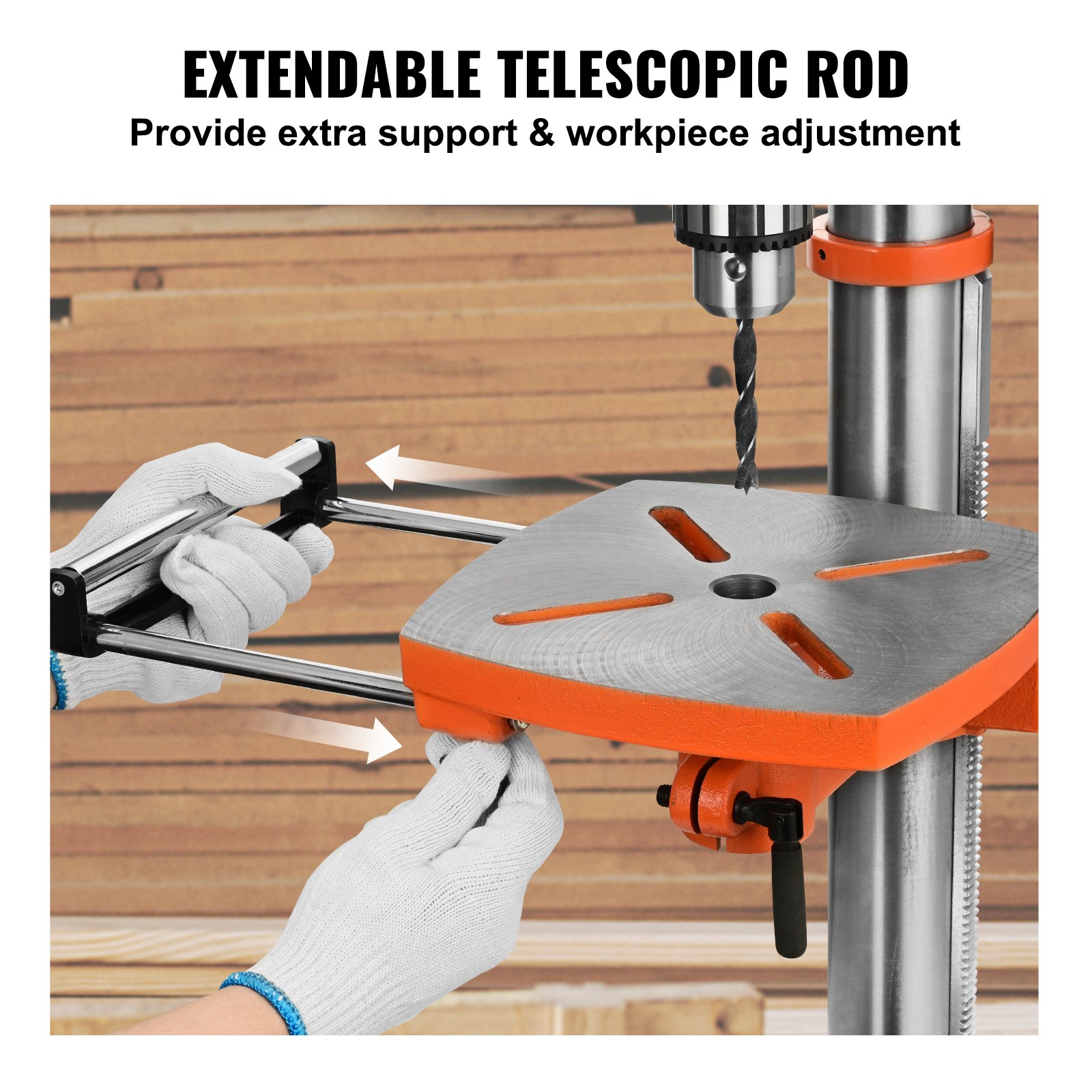 VEVOR Taladro de mesa de 12 pulgadas, 5 amperios 120 V, taladro de banco de hierro fundido de velocidad variable, distancia de giro de 12 pulgadas, mesa de trabajo inclinable de 0 a 45° con luz de trabajo láser, perforadora de mesa para madera y metal