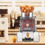 Exprimidor de naranjas comercial VEVOR, extractor de zumo automático de 120 W, extractor de zumo de acero inoxidable para 25 naranjas por minuto, con caja de filtro extraíble, cubierta de policarbonato y 2 cubos recolectores de cáscaras.