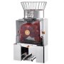 Exprimidor de naranjas comercial VEVOR, extractor de zumo automático de 120 W, extractor de zumo de acero inoxidable para 25 naranjas por minuto, con caja de filtro extraíble, cubierta de policarbonato y 2 cubos recolectores de cáscaras.