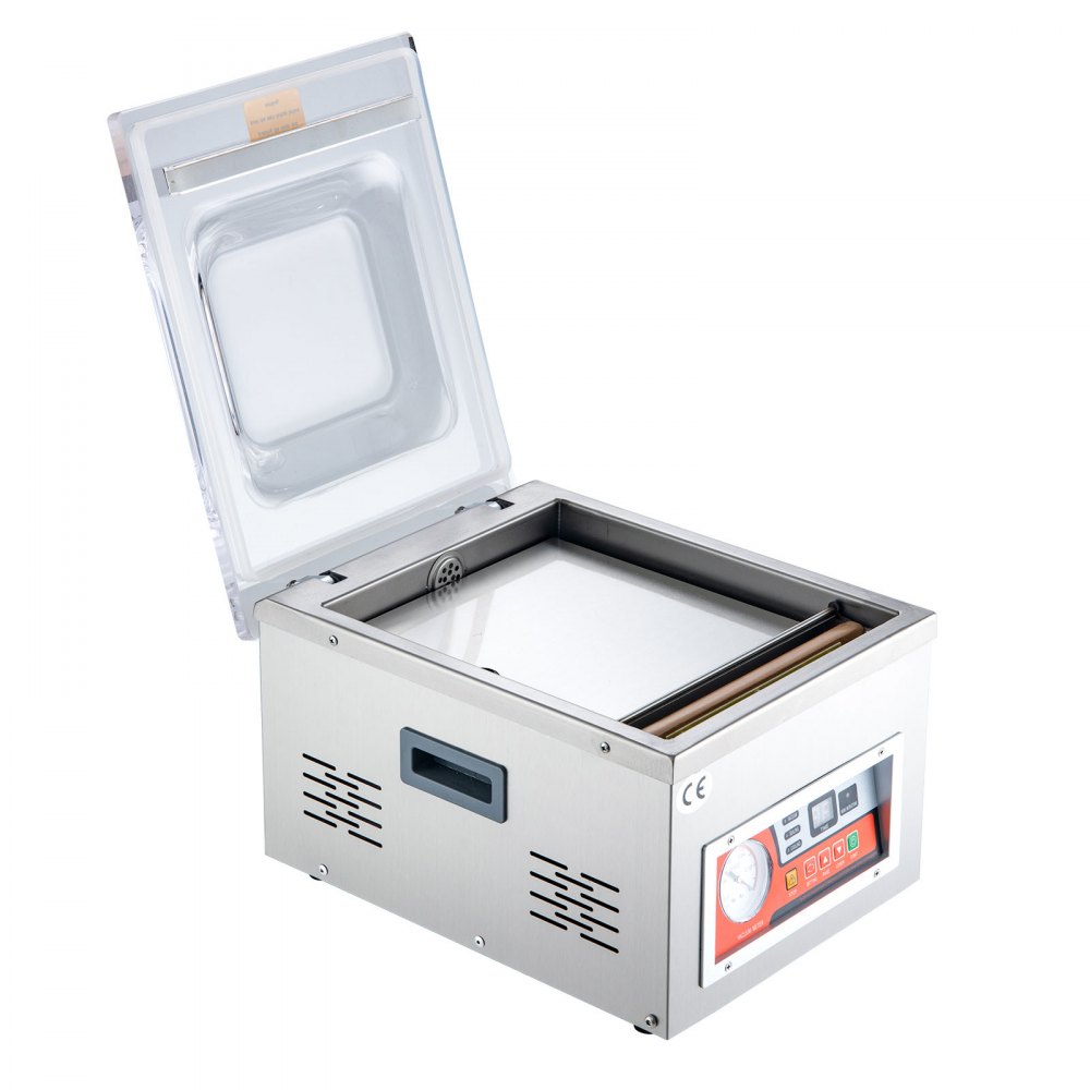 Selladora al vacío de cámara VEVOR, potencia de sellado de 260 W, máquina de envasado al vacío para alimentos húmedos, carnes, adobos y más, tamaño compacto con una longitud de sellado de 26 cm, ideal para uso doméstico y comercial.