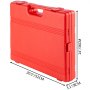 Estuche de transporte de plástico rojo para juego de vasos de impacto VEVOR, dimensiones 20,5&quot; x 14&quot; x 3,1&quot;.