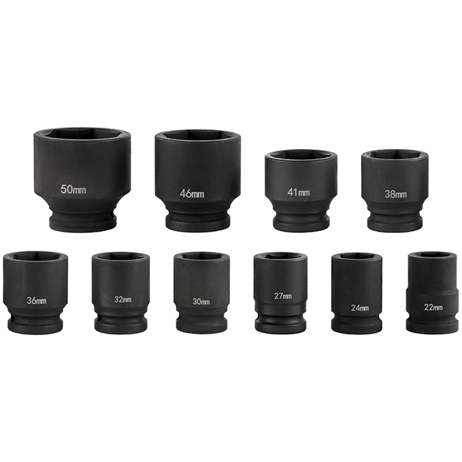 VEVOR Juego de llaves de vaso de impacto 3/4 pulgadas 27 piezas Llaves de vaso de impacto estándar, Surtido de llaves de vaso, Juego de llaves de vaso de 3/4 pulgadas Impacto estándar SAE (7/8 pulgadas a 2 pulgadas) y tamaños métricos (22 mm-50 mm)