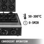 Máquina comercial para hacer donas y gofres VEVOR de 110 V, 6 orificios, calentamiento por ambos lados de 50 a 300 °C, 1550 W, antiadherente, con revestimiento de teflón para cocinas profesionales (profundidad: 0,55", diámetro: 2,95")