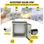 Caja eléctrica VEVOR, 8\'\' x 8\'\' x 6\'\', caja para exteriores NEMA 4 con certificación, IP65, resistente al agua y al polvo, caja de conexiones con bisagras de acero al carbono laminado en frío para uso en interiores y exteriores, con aro para lluvia