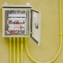 Caja eléctrica VEVOR, 8' x 8' x 6', caja exterior NEMA 4 certificada por  IP65 resistente al agua y al polvo, caja de conexiones con bisagras de acero al carbono laminado en frío para uso en interiores y exteriores, con capota de lluvia