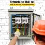 Caja eléctrica VEVOR, 10' x 8' x 6', caja exterior NEMA 4 certificada por  IP65 resistente al agua y al polvo caja de conexiones con bisagras de acero al carbono laminado en frío para uso en interiores y exteriores, con capota de lluvia