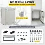Caja eléctrica VEVOR, 10' x 8' x 6', caja exterior NEMA 4 certificada por  IP65 resistente al agua y al polvo caja de conexiones con bisagras de acero al carbono laminado en frío para uso en interiores y exteriores, con capota de lluvia