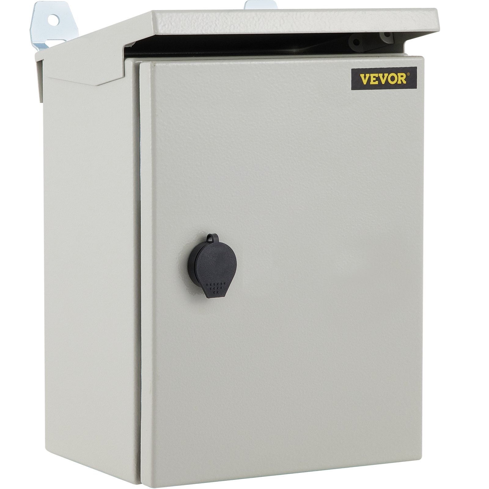 Caja eléctrica VEVOR, 10\'\' x 8\'\' x 6\'\', caja para exteriores NEMA 4 con certificación, IP65, resistente al agua y al polvo, caja de conexiones con bisagras de acero al carbono laminado en frío para uso en interiores y exteriores, con protección contra lluvia