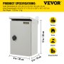 Caja eléctrica VEVOR, 12\'\' x 8\'\' x 6\'\', caja para exteriores NEMA 4 con certificación, IP65, resistente al agua y al polvo, caja de conexiones con bisagras de acero al carbono laminado en frío para uso en interiores y exteriores, con protección contra lluvia