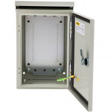 Caja eléctrica VEVOR, 12'' x 8'' x 6'', caja exterior NEMA 4 certificada por UL, caja de conexiones con bisagras de acero al carbono laminado en frío a prueba de agua y polvo IP65 para uso en interiores y exteriores, con capota de lluvia
