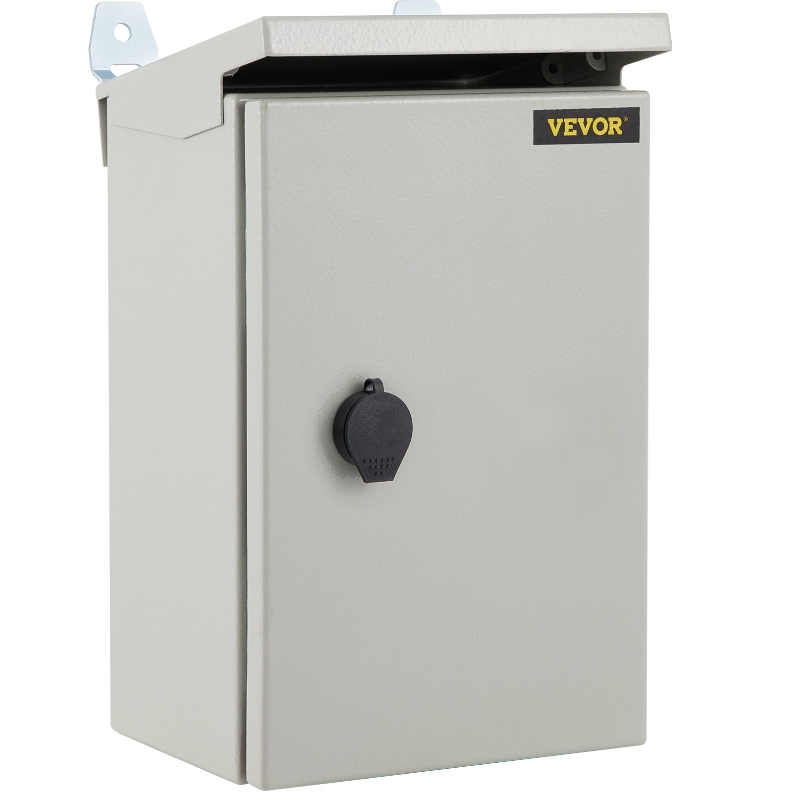 Caja eléctrica VEVOR, 12\'\' x 8\'\' x 6\'\', caja para exteriores NEMA 4 con certificación, IP65, resistente al agua y al polvo, caja de conexiones con bisagras de acero al carbono laminado en frío para uso en interiores y exteriores, con protección contra lluvia