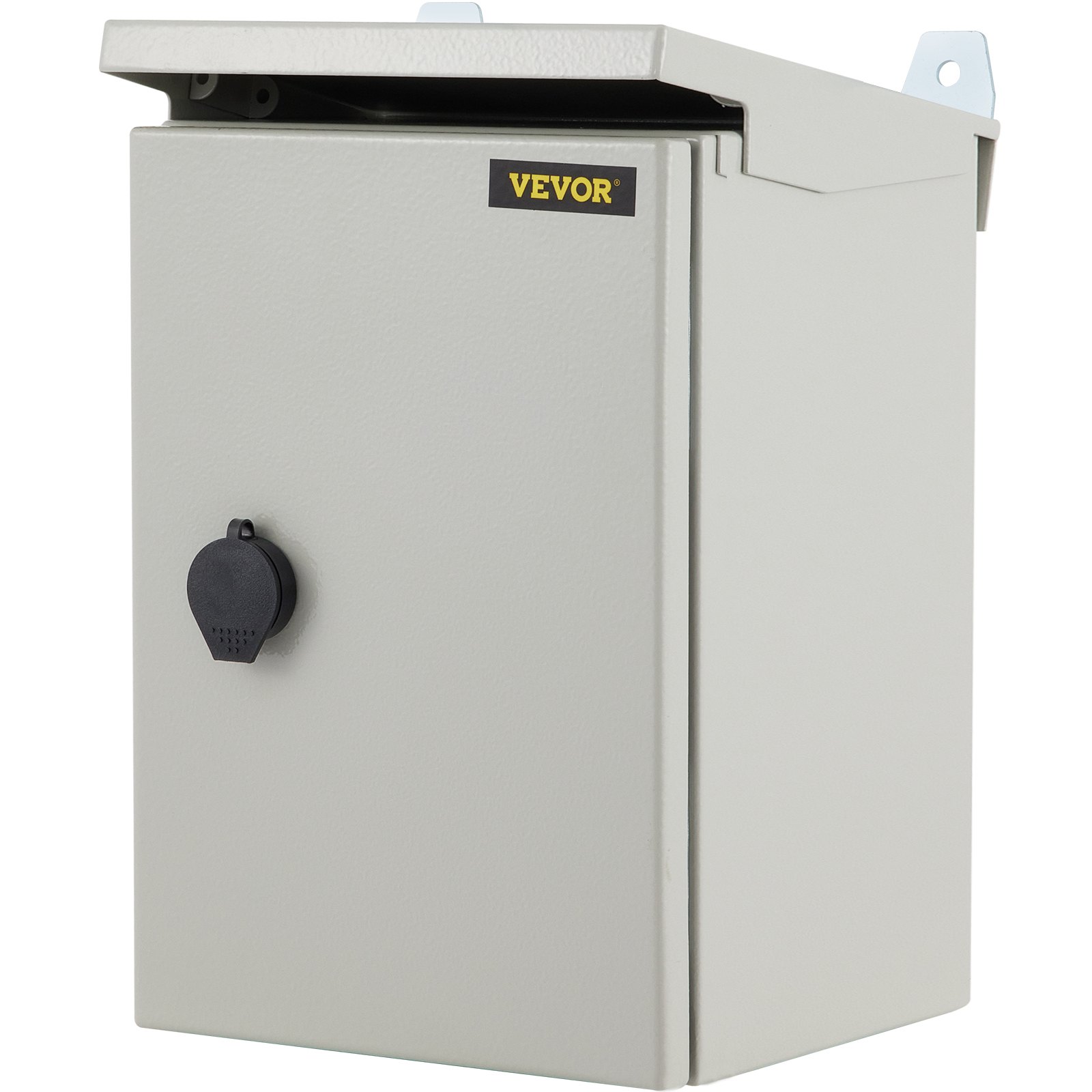 Caja eléctrica VEVOR, 12\'\' x 8\'\' x 8\'\', caja para exteriores NEMA 4 con certificación, IP65, resistente al agua y al polvo, caja de conexiones con bisagras de acero al carbono laminado en frío para uso en interiores y exteriores, con protección contra lluvia
